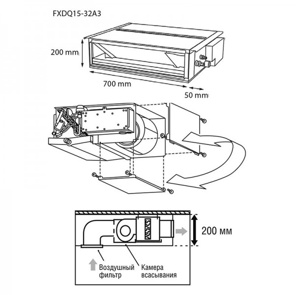 DAIKIN FXDQ50A3 внутренний блок канального типа
